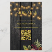 Papier Faire-part de mariage automne code QR RSVP (Dos)