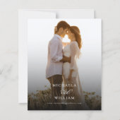 Papier Faire-part de mariage avec budget photo calligraph (Dos)