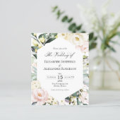 Papier Faire-part de mariage avec cadre floral bohème pho (Debout devant)