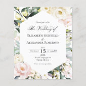 Papier Faire-part de mariage avec cadre floral bohème pho (Devant)