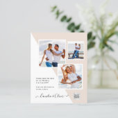 Papier Faire-part de mariage avec code QR Champagne Blush (Debout devant)