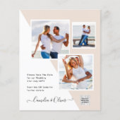 Papier Faire-part de mariage avec code QR Champagne Blush (Devant)