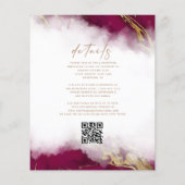 Papier Faire-part de mariage avec code QR en marbre borde (Dos)