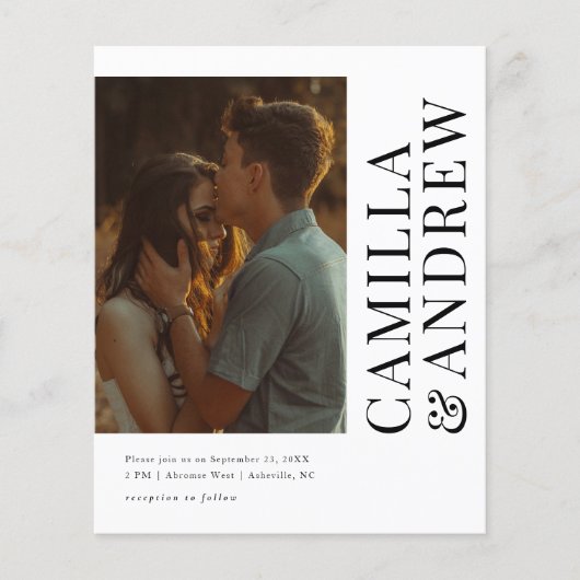 Papier Faire-part de mariage avec code QR photo moderne à (Devant)