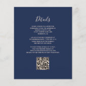 Papier Faire-part de mariage avec code QR sur fond bleu m (Dos)