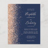 Papier Faire-part de mariage avec code QR sur fond bleu m (Devant)