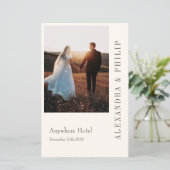 Papier Faire-part de mariage avec Elegant Typography prog (Debout devant)