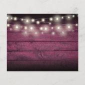 Papier Faire-part de mariage avec lumières rustiques roug (Dos)