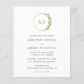 Papier Faire-part de mariage avec monogramme et herbe de  (Devant)
