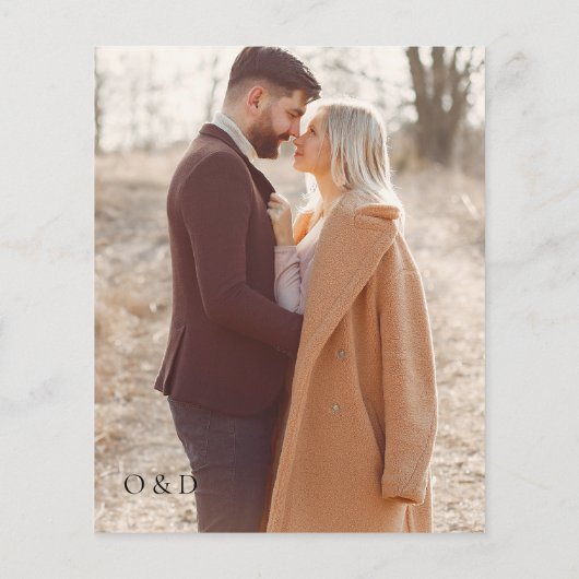 Papier Faire-part de mariage avec monogramme et photo de (Dos)