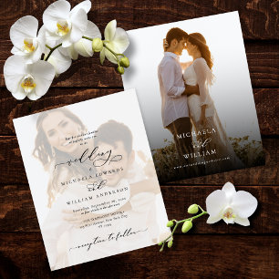 Papier Faire-part de mariage avec photo et calligraphie m