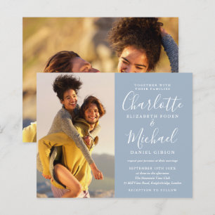 Papier Faire-part de mariage avec photos de style poussié