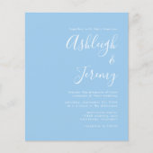Papier Faire-part de mariage bébé bleu Budget Script (Devant)