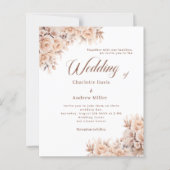 Papier Faire-part de mariage beige crème (Devant)