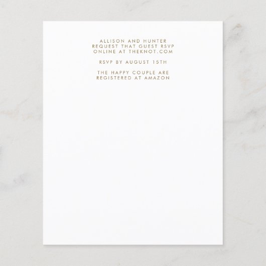 Papier Faire-part de mariage | Bella (Dos)