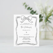 Papier Faire-part de mariage blanc noir dessiné à la main (Debout devant)