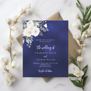 Papier Faire-part de mariage bleu bleu marine