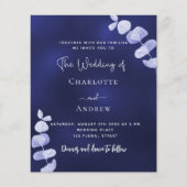 Papier Faire-part de mariage bleu de la marine de bouquet (Devant)