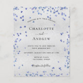 Papier Faire-part de mariage bleu marine argenté (Devant)