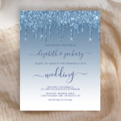 Papier Faire-part de mariage bleu Parties scintillant de 
