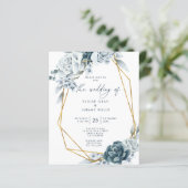 Papier Faire-part de mariage Bleu poussiéreux (Debout devant)