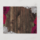 Papier Faire part de mariage Bois rustique Roses rouges f (Dos)