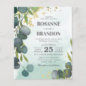 Papier Faire-part de mariage botanique à l'eucalyptus à p (Devant)