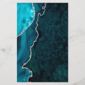 Papier Faire-part de mariage Budget Agate Bleu sarcelle A (Dos)