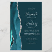 Papier Faire-part de mariage Budget Agate Bleu sarcelle A (Devant)