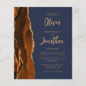 Papier Faire-part de mariage Budget Agate Orange Brûlé Bl (Devant)