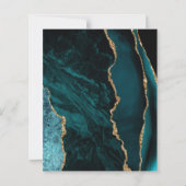 Papier Faire-part de mariage Budget Agate Sarcelle Or (Dos)
