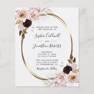 Papier Faire-part de mariage Budget All in One Roses Cadr