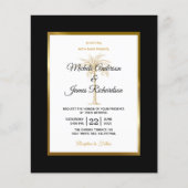 Papier Faire-part de mariage Budget Black Gold Palm Tree (Devant)