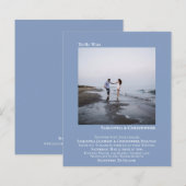 Papier Faire-part de mariage BUDGET Bleu Photo Minimalist (Devant / Derrière)