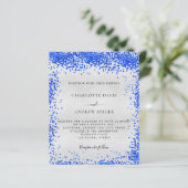 Papier Faire-part de mariage budget bleu roi argent (Debout devant)