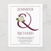 Papier FAIRE-PART DE MARIAGE BUDGET Burgundy (Devant)