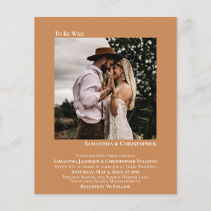 Papier Faire-part de mariage BUDGET chameau photo minimal