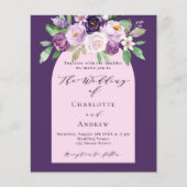 Papier Faire-part de mariage budget d'arche fleurie rose (Devant)