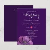 Papier Faire-part de mariage budget Dark Floral Purple Dy (Devant / Derrière)