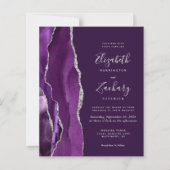 Papier Faire-part de mariage Budget Deep Purple Silver Ag (Devant)