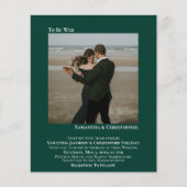 Papier Faire-part de mariage BUDGET Émeraude Photo Minima (Devant)