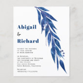 Papier FAIRE-PART DE MARIAGE BUDGET eucalyptus bleu (Devant)