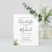 Papier Faire-Part de Mariage Budget Feuillage Vert (Debout devant)