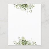 Papier Faire-Part de Mariage Budget Feuillage Vert (Dos)