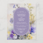 Papier Faire-part de mariage Budget Fleurs violettes et j (Devant)