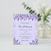 Papier Faire-part de mariage budget floraux violets de la (Debout devant)