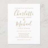 Papier Faire-part de mariage Budget Gold Script (Devant)