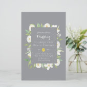 Papier Faire-part de mariage budget jaune gris éclairant (Debout devant)