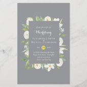 Papier Faire-part de mariage budget jaune gris éclairant (Devant)