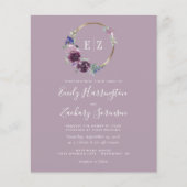 Papier Faire-part de mariage Budget Monogram Violet Couro (Devant)